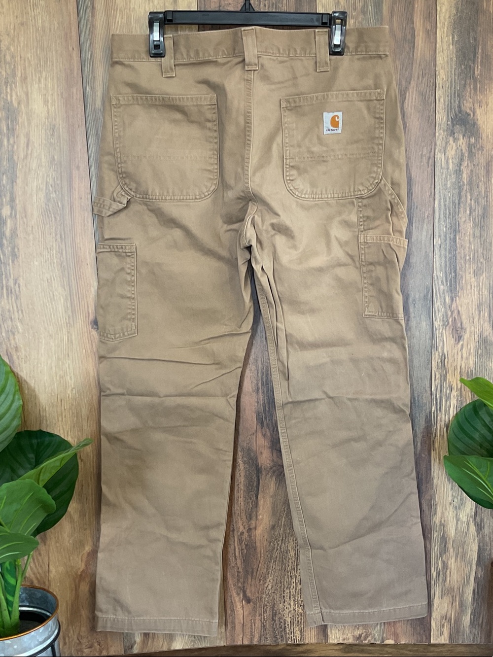 Carhartt Men's Rugged Khaki Tan Five Pocket Chino Jeans 34x30 442B